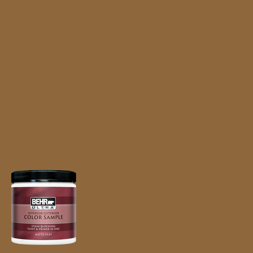 Behr Ultra 8 Oz 300d 7 Spanish Leather Matte Interior Exterior Paint And Primer In One Sample