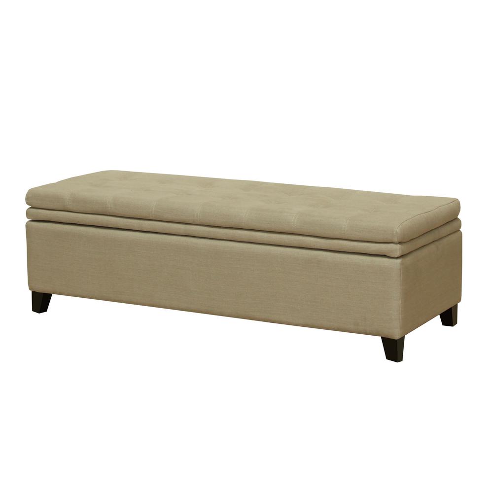 Noble House Brighton Sand Linen Storage Bench The