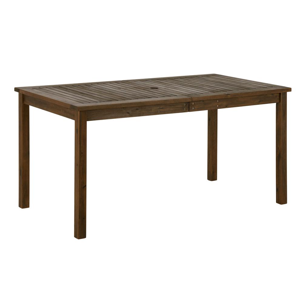 Dark Brown Rectangle Acacia Wood Outdoor Dining Table-HDWSDTDB - The