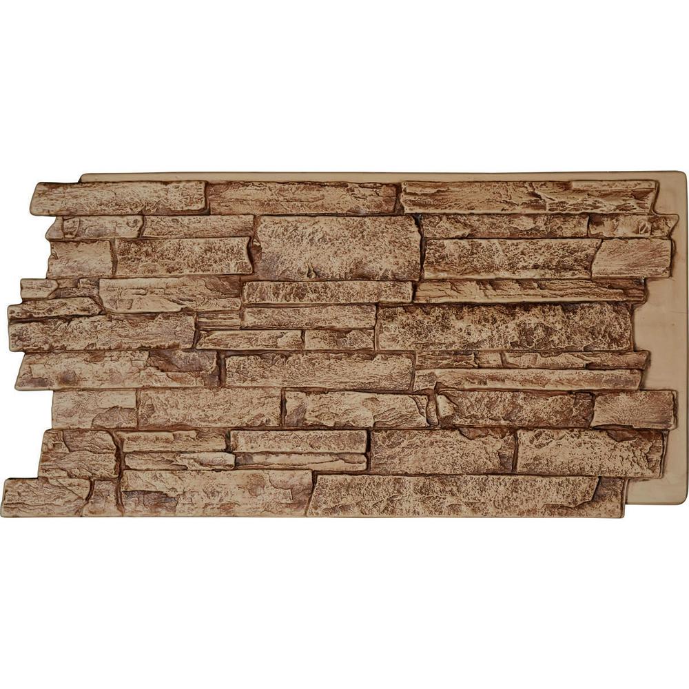 Ekena Millwork 48 in. x 24 in. Acadia Ledge Stacked Stone, StoneWall