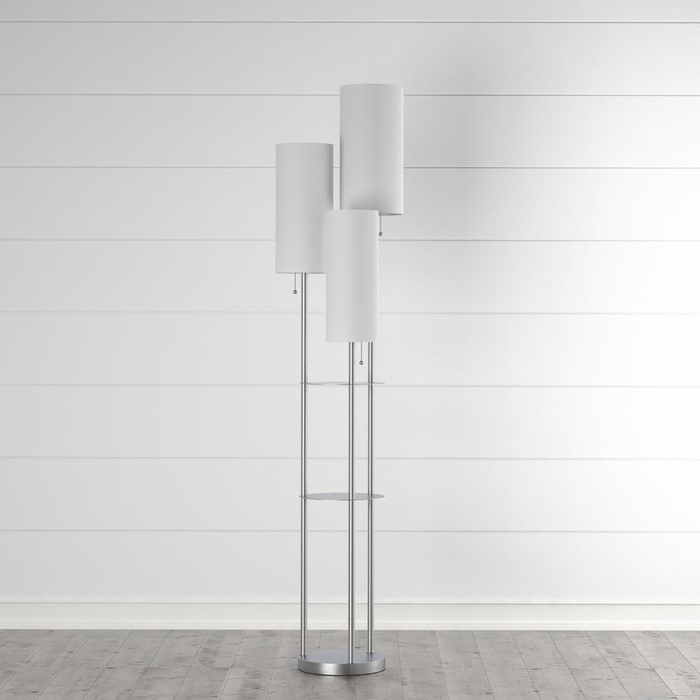 Adesso Trio 68 In Steel Floor Lamp