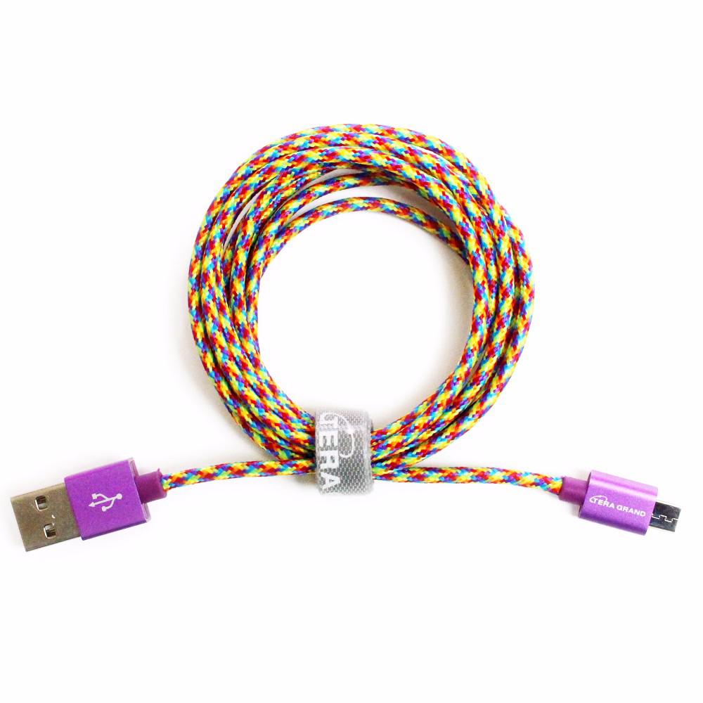 Tera Grand 6 ft. Rainbow USB 2.0 A to Micro USB Braided Cable-USB2-WU66 ...