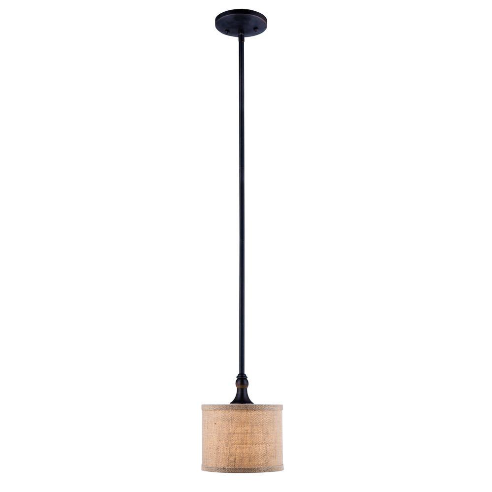 World Imports Jaxson Collection Oil Rubbed Bronze Pendant With World Imports Jaxson Collection Oil Rubbed Bronze Pendant With Crafty Burlap Fabric Shade