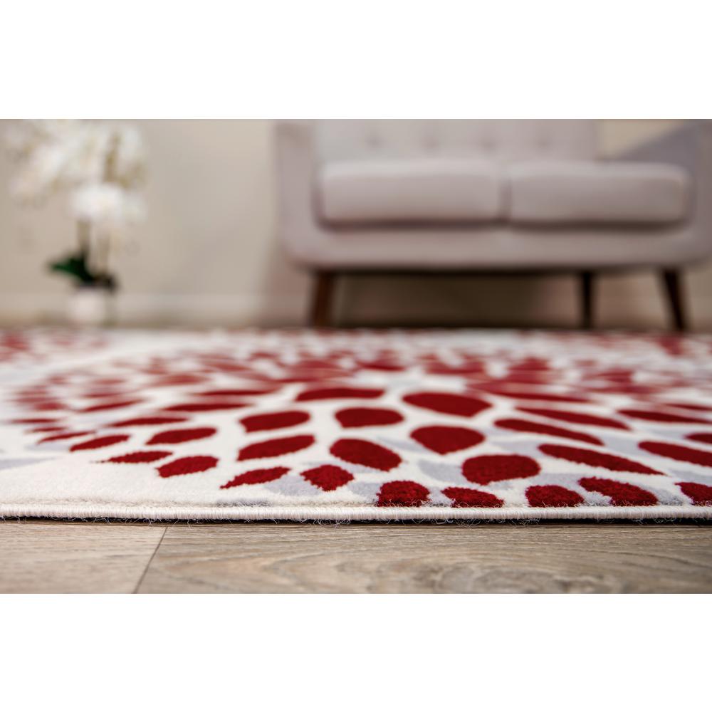 World Rug Gallery Modern Contemporary Fl Circles Red 3 Ft 1 Rug Gallery Modern Contemporary Fl
