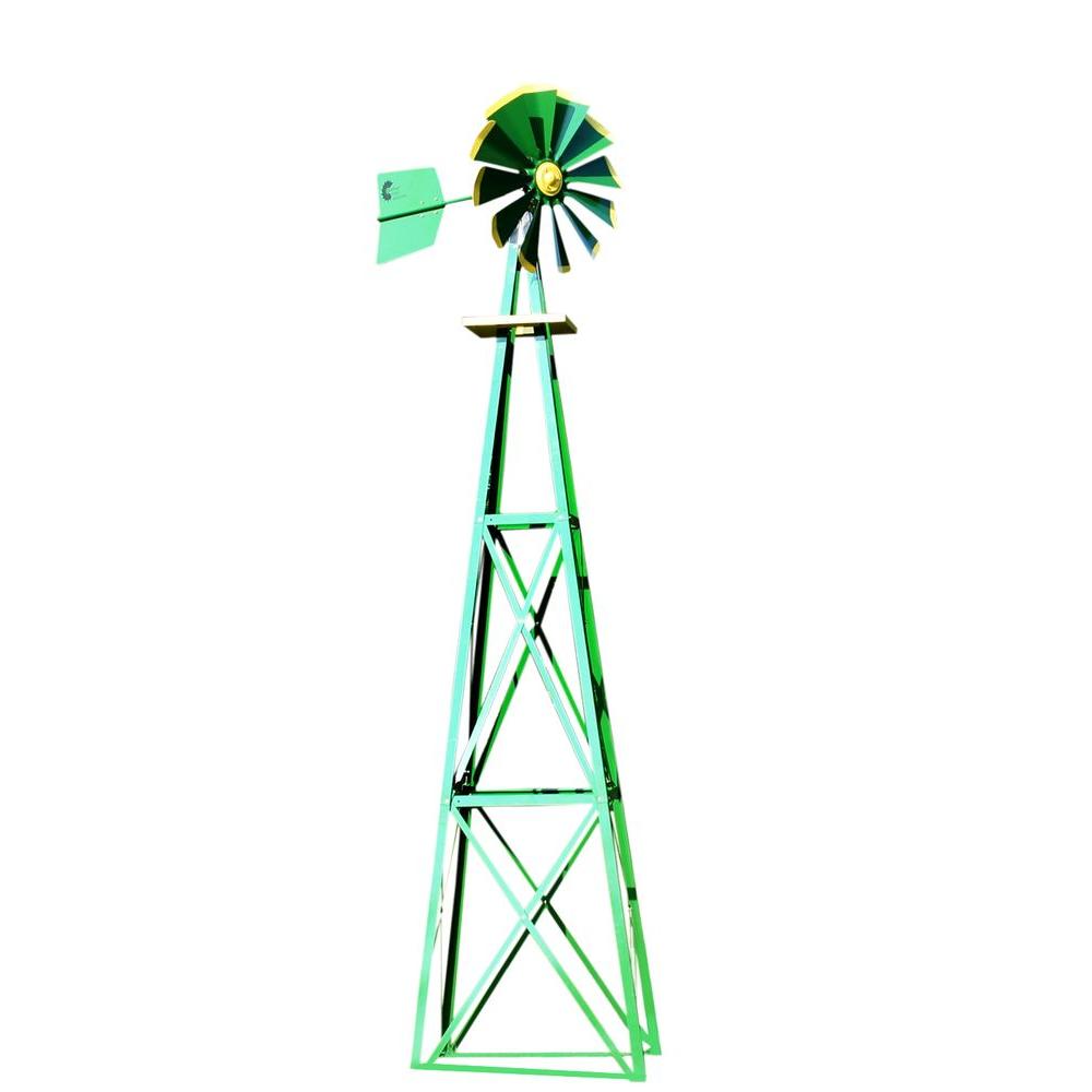 138 In Large Green And Yellow Powder Coated Backyard Windmill