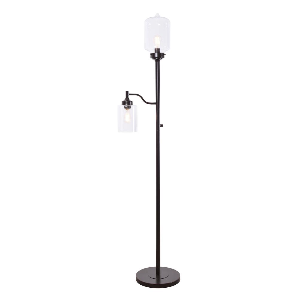 Kenroy Home Casey 75 In Oil Rubbed Bronze Mother And Son Torchiere Floor Lamp