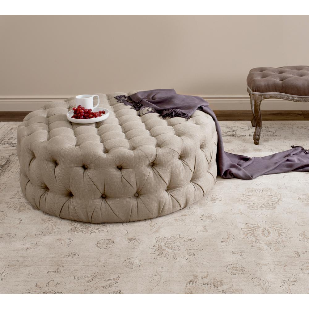 Safavieh Charlene Beige Tufted OttomanMCR4638G The Home Depot