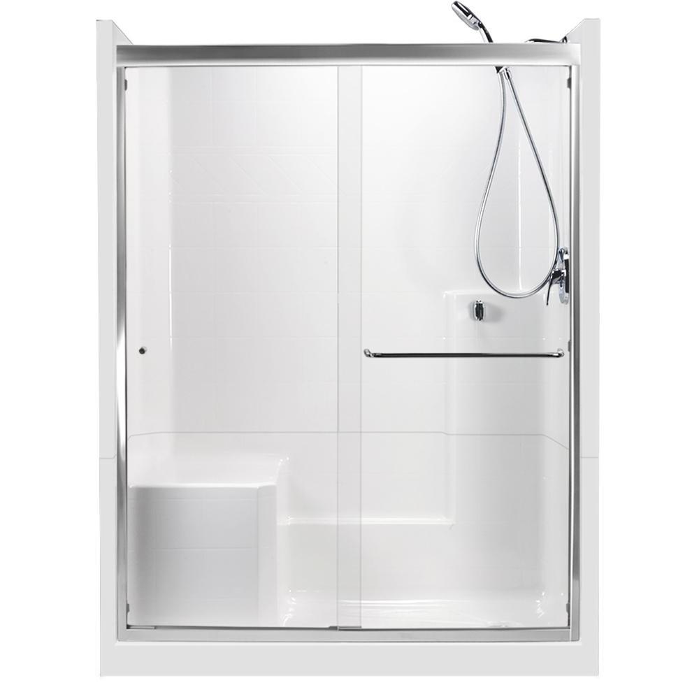 Ella 60 in. x 33 in. x 77 in. Right Drain 3-Piece Alcove Shower Kit in ...