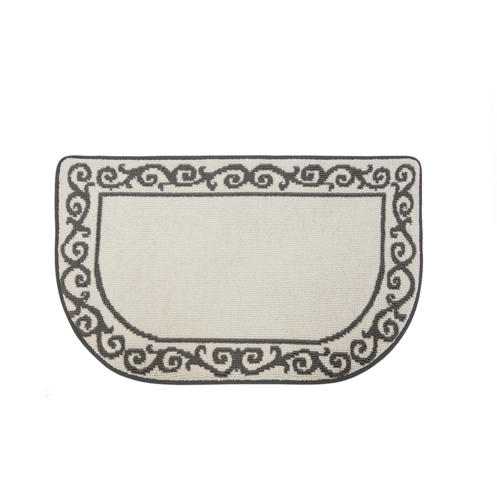 Home Dynamix Kitchen Plush Step Cream/Gray 19.7 in. x 31.5 in. Kitchen