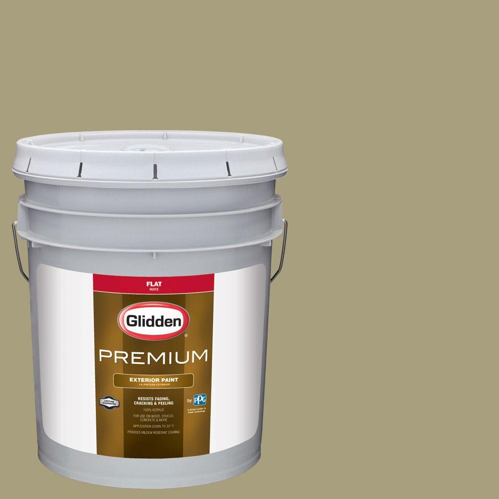 Glidden Premium 5gal. HDGG12 Artichoke Leaf Flat Latex Exterior Paint