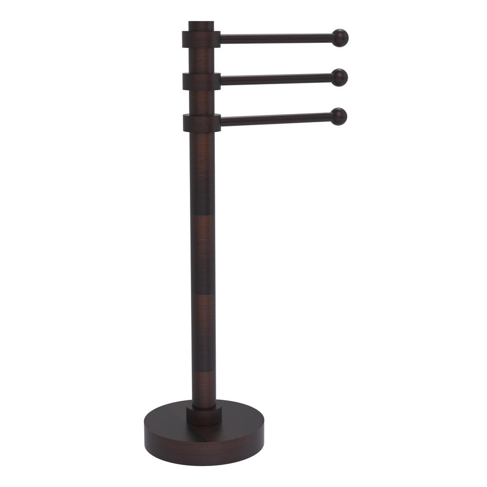 Allied Brass 9 In Vanity Top 3 Swing Arm Guest Towel Holder Vanity Top 3 Swing Arm Guest Towel Holder In Venetian Bronze