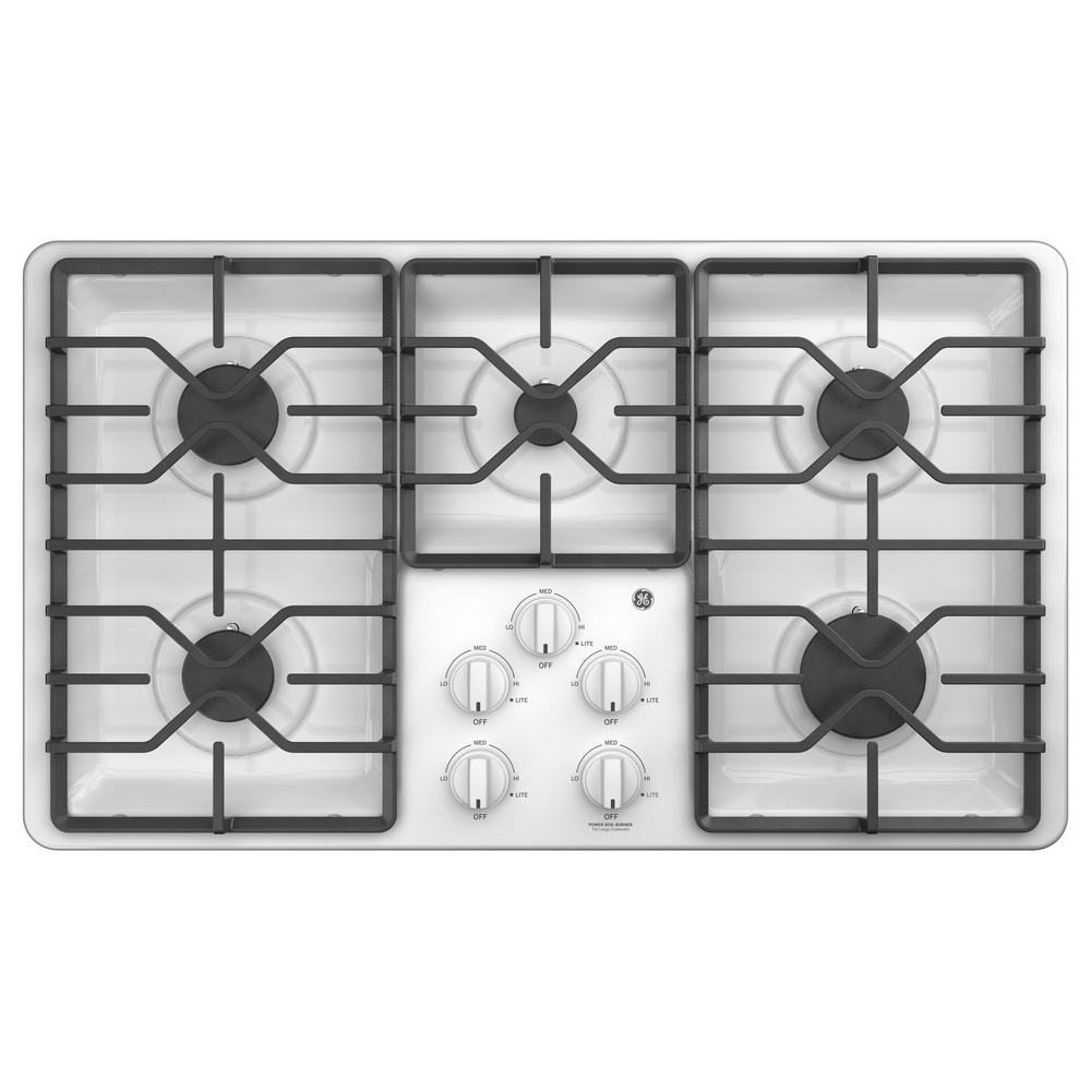 Continuous Grates White Gas Cooktops Cooktops The Home Depot