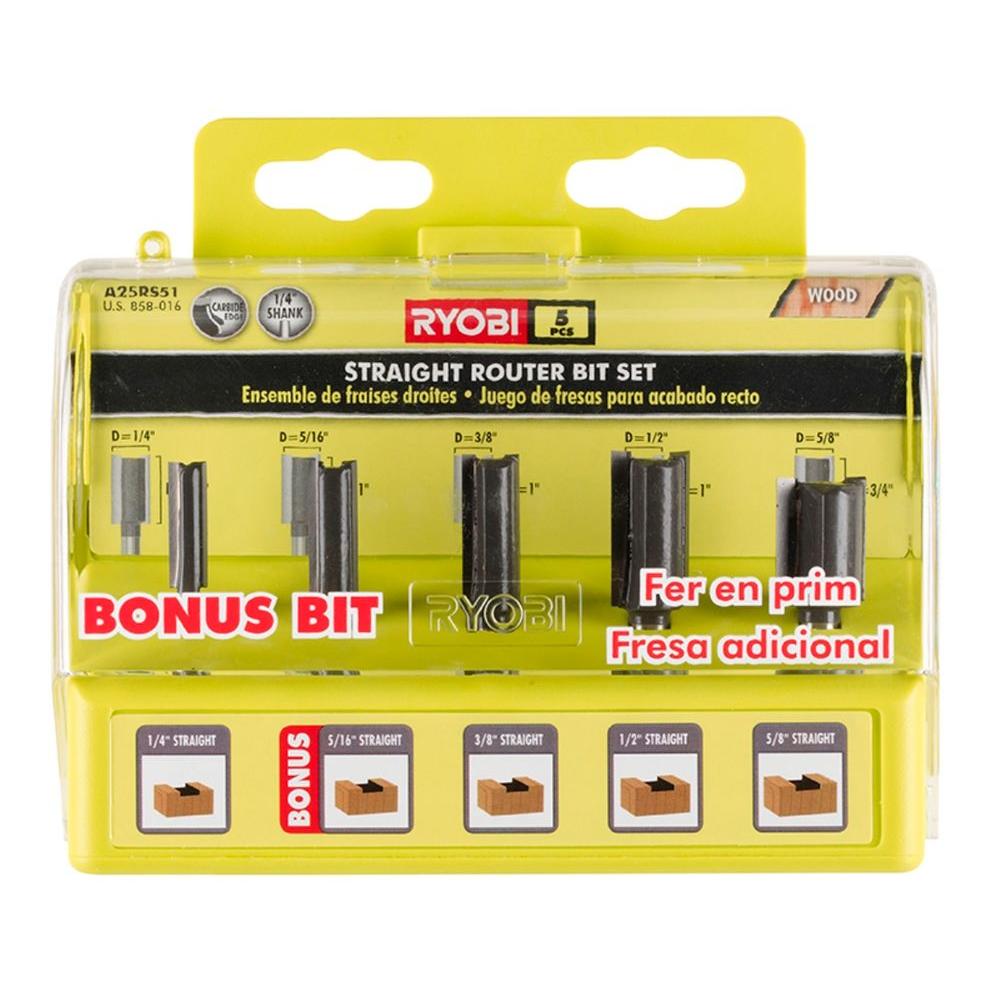 Ryobi Straight Router Bit Set (5-Piece) by Ryobi