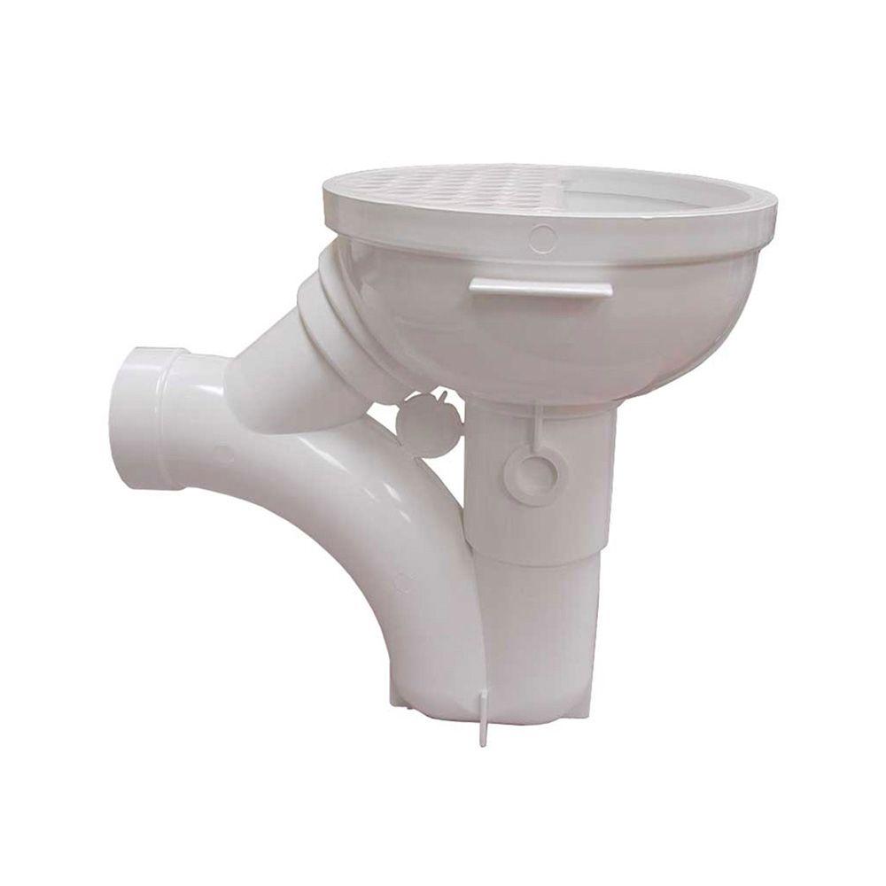 2 in. PVC Floor Drain and Trap with 7-5/8 in. Strainer for PVC Pipe-D50 ...