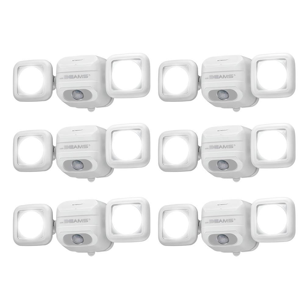 Mr Beams Netbright Networked 140 White Outdoor Wireless Motion Sensing Integrated Led Flood Light 6 Pack