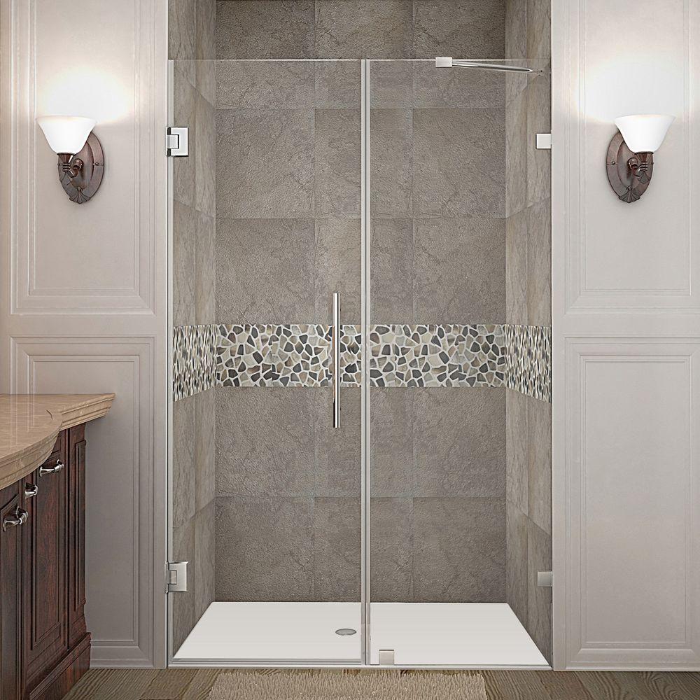 Aston Nautis 43 In X 72 Frameless Hinged Shower Door Aston Nautis 43 In X 72 Frameless Hinged Shower Door Stainless Steel