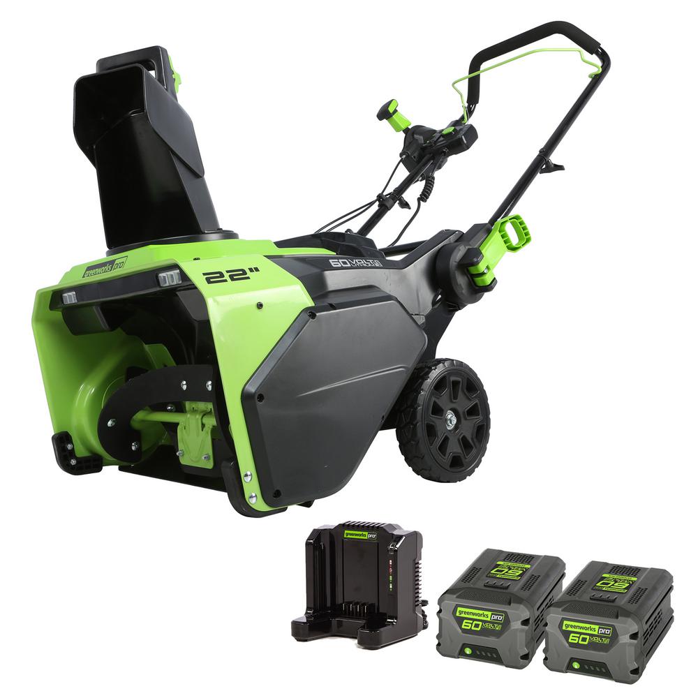 Greenworks PRO 22 in. 60Volt SingleStage Cordless Electric Snow