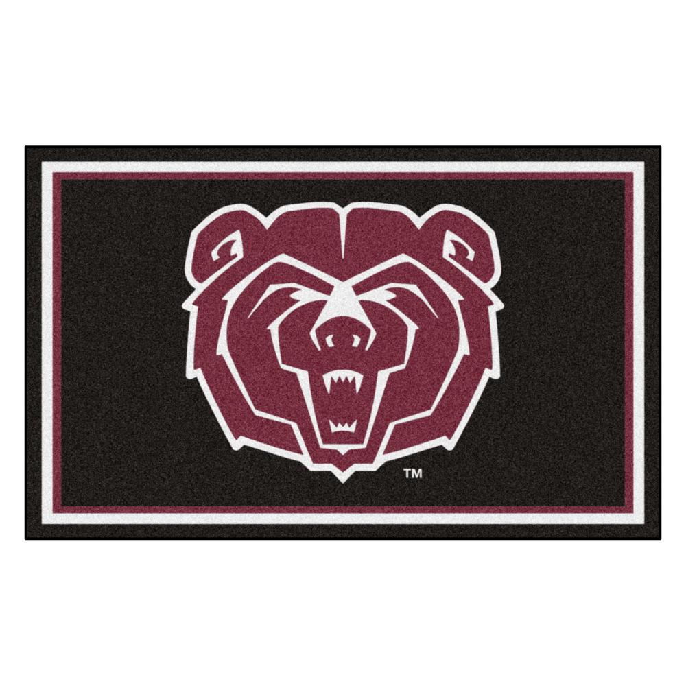 Fanmats Ncaa Missouri State Black 4 Ft X 6 Area Rug 20222 Ncaa Missouri State Black 4 Ft X 6 Area Rug