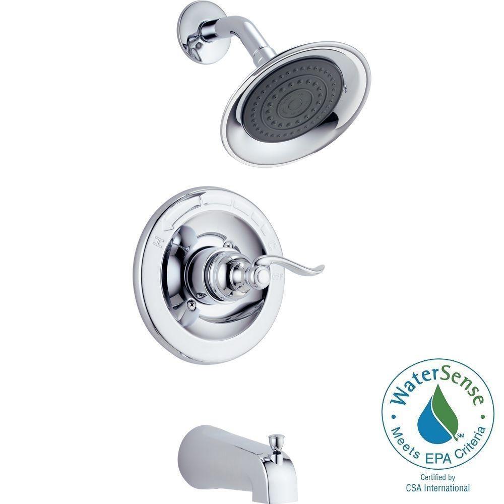 delta shower windemere trim tub chrome faucet handle series monitor kit bathtub valve included faucets depot showerhead single kitchen lowes