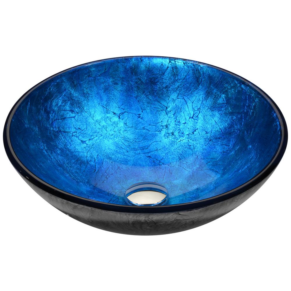 Blue Bathroom Sinks Bath The Home Depot Arc Series Vessel Sink In Frosted Blue