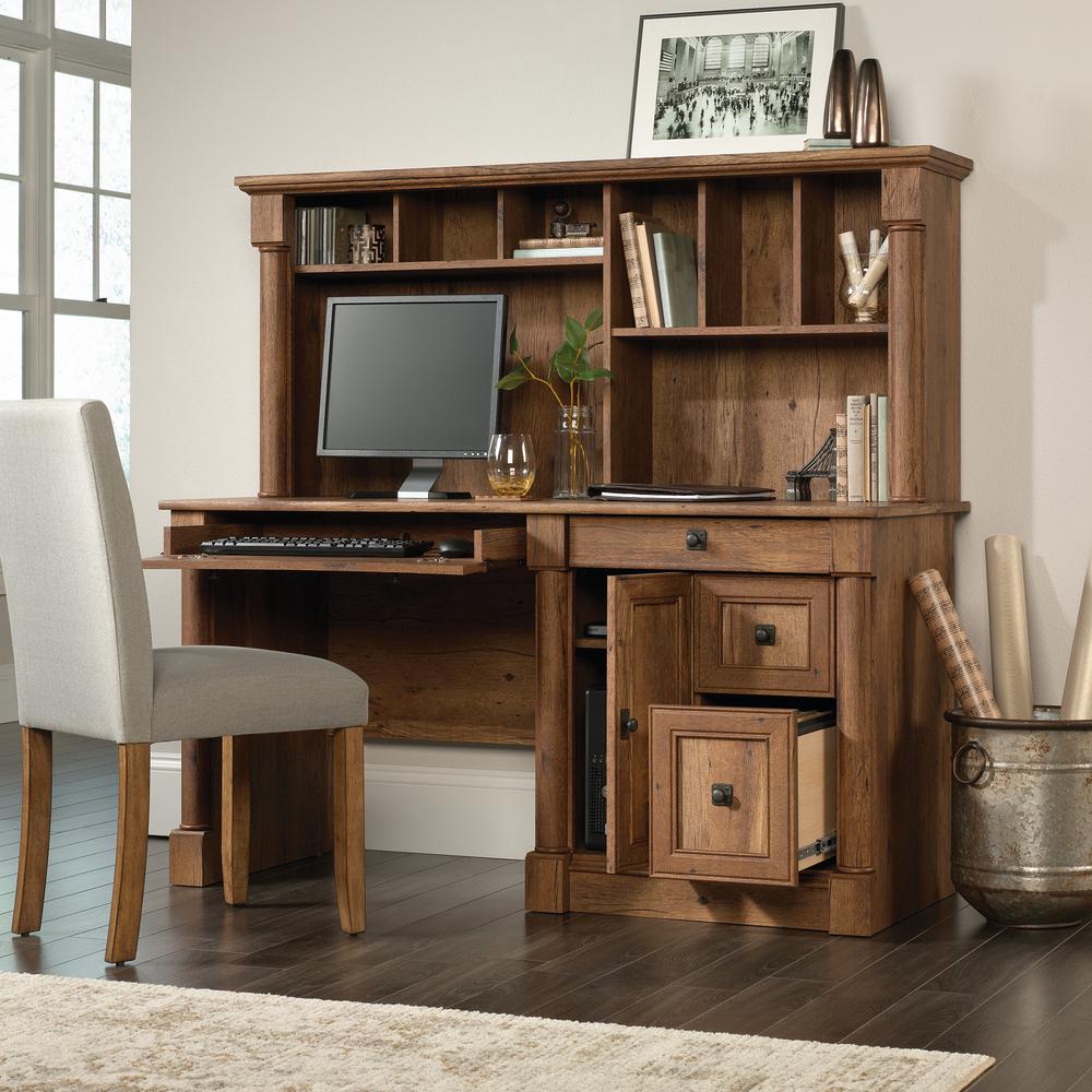 Sauder Palladia Vintage Oak Computer Desk With Hutch 420713 The