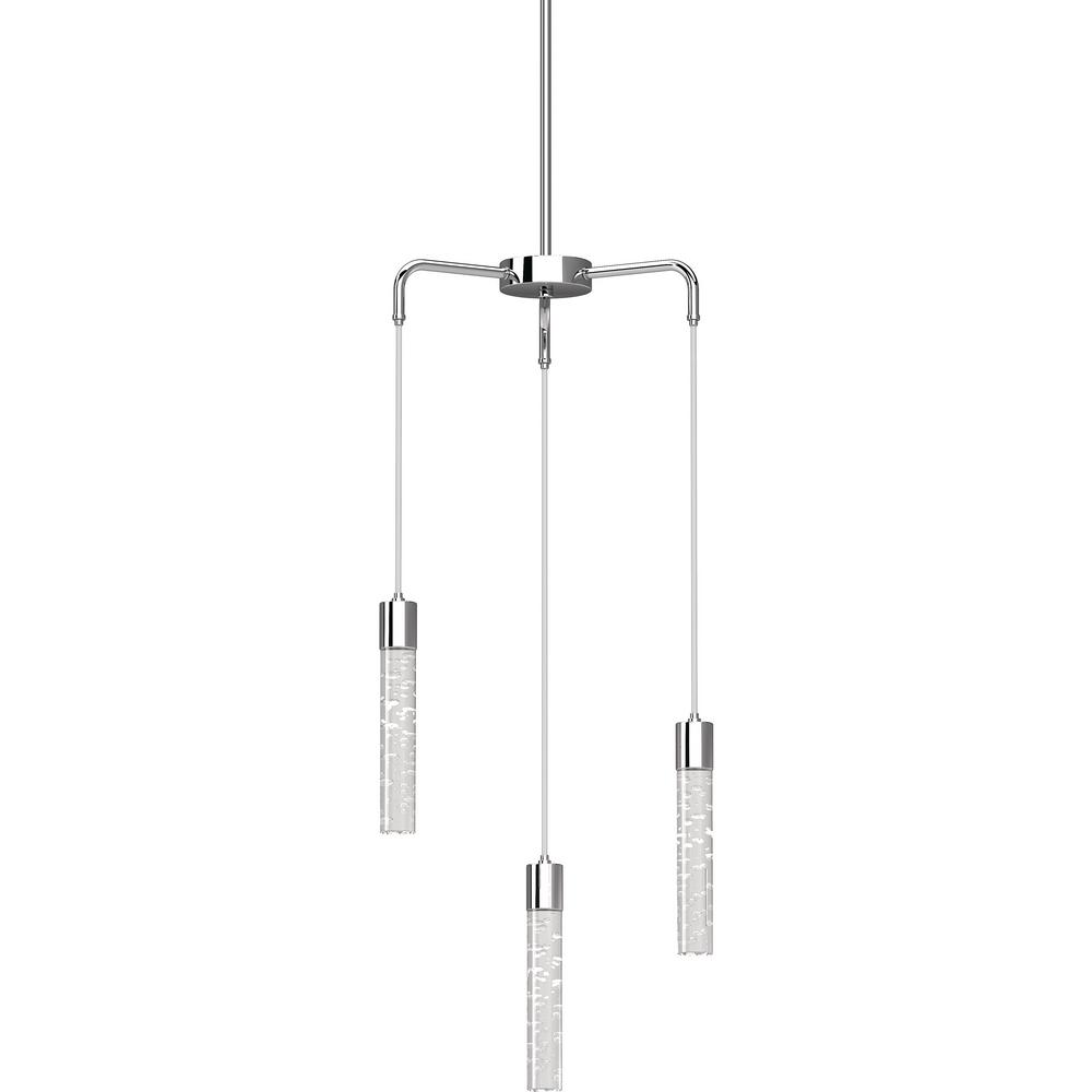 Volume Lighting Tristen 3 Light Chrome Indoor Integrated Led Tristen 3 Light Chrome Indoor Integrated Led Chandelier With Clear Bubble Acrylic