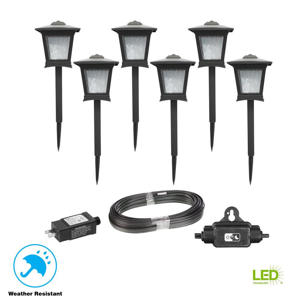 Line Voltage Walkway And Path Lighting Lights Landscape Low Voltage Black Outdoor Integrated Led Landscape Path Light 6 Pack Kit