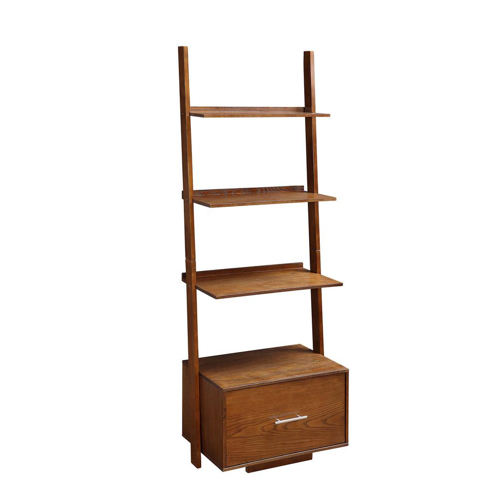 Convenience Concepts American Heritage Dark Walnut Ladder Bookcase