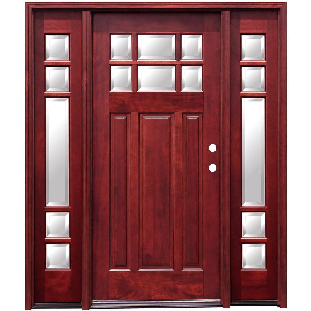 Pacific Entries 70 in. x 80 in. Craftsman 6 Lite Stained Pacific Entries 70 in. x 80 in. Craftsman 6 Lite Stained