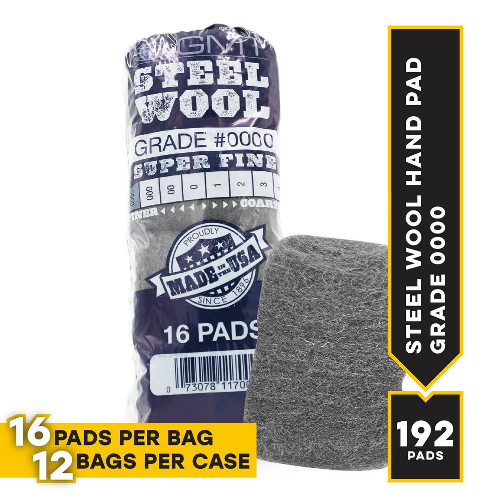 GMT 0000 16 Pad Steel Wool Super Fine Grade (Case of 12)117000 The