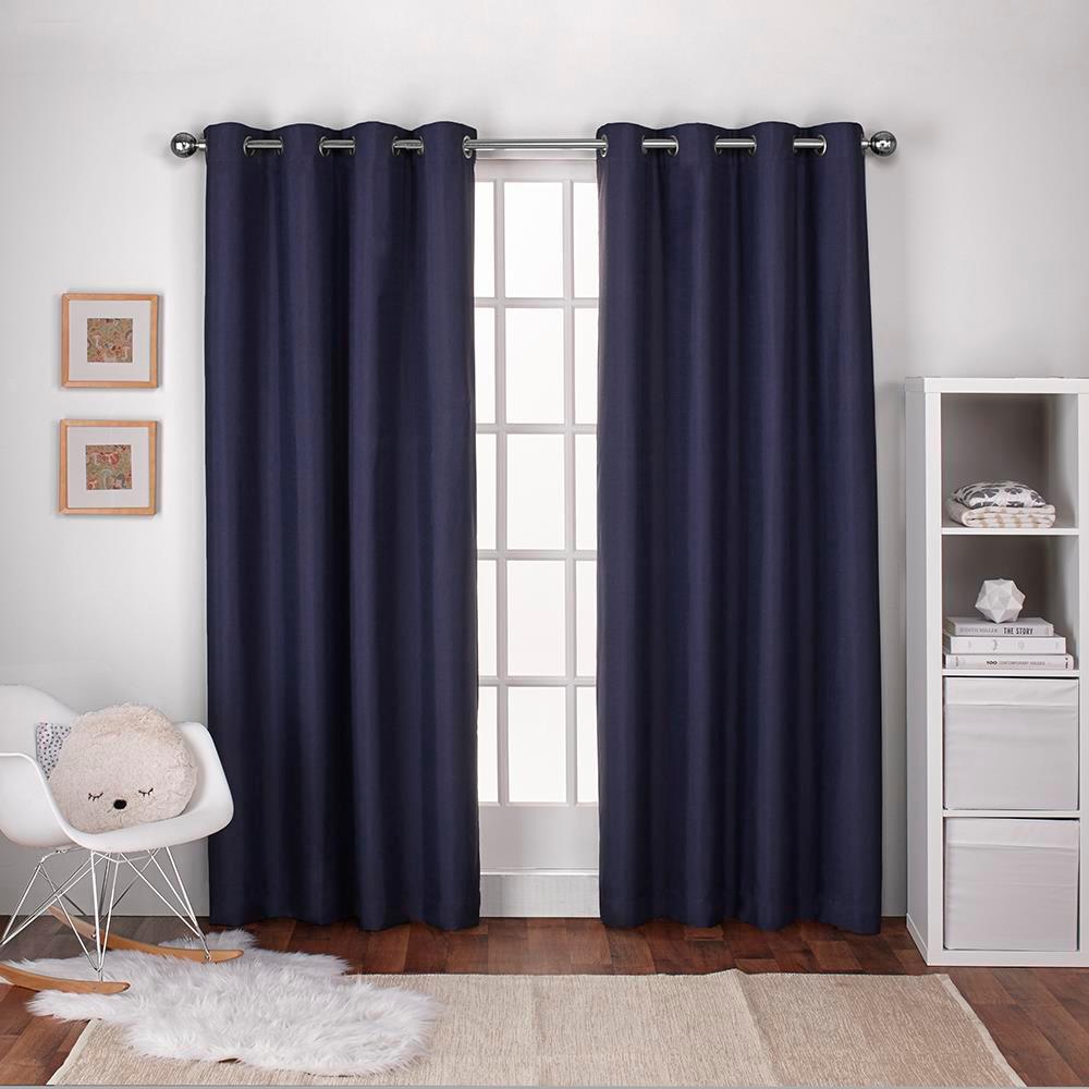 navy blue blackout curtains - Small Living Room Design Ideas You'll