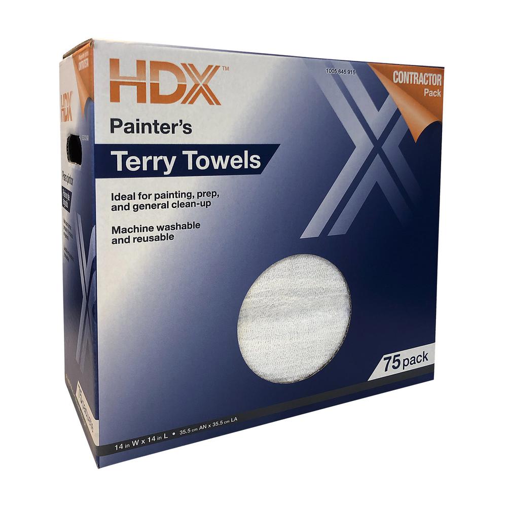 HDX 14 in. x 14 in. Painter's Terry Towels (75Pack)T0047575B The
