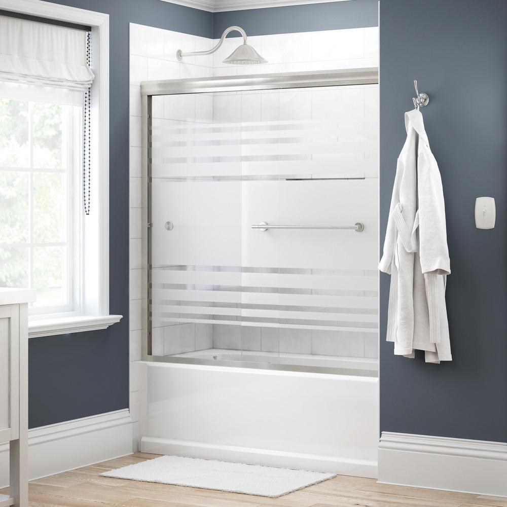 Delta Lyndall 60 In X 58 1 8 Semi Frameless Traditional Sliding Bathtub Door Chrome With Transition Glass 159002 The Home Depot - Sliding Glass Tub Enclosures Frameless Delta Lyndall 60 In X 58 1 8 Semi Frameless Traditional Sliding Bathtub Door Chrome With Transition Glass 159002 The Home Depot - Sliding Glass Tub Enclosures Frameless