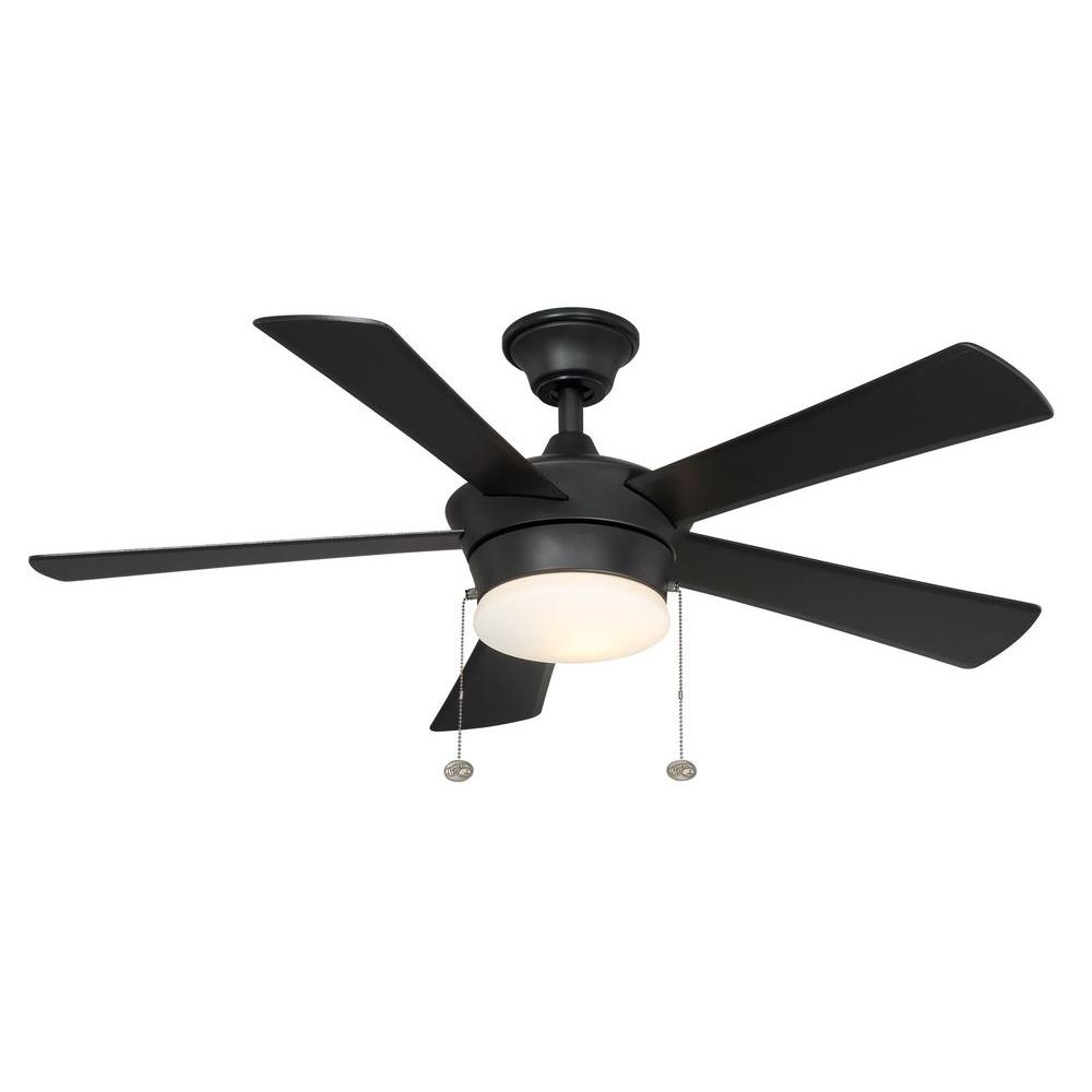 Hampton Bay Corrado 44 In Indoor Black Ceiling Fan With Light Kit