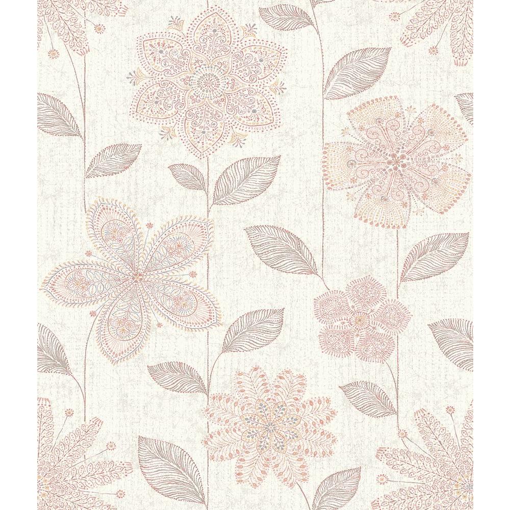 A Street Maisie Pink  Batik  Flower Wallpaper  1014 001815 