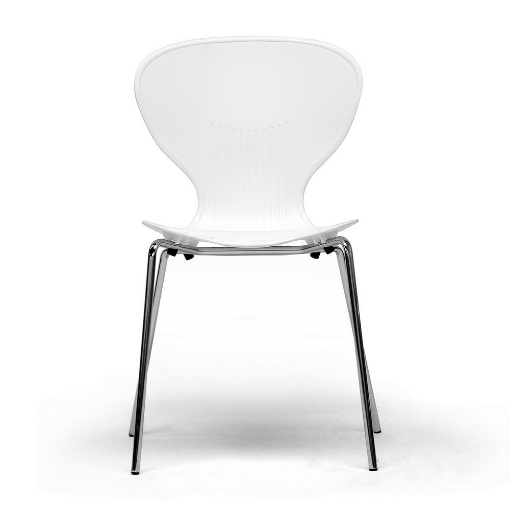 Baxton Studio Boujan White Finished Plastic Dining Chairs Set Of 2 Baxton Studio Boujan White Finished Plastic Dining Chairs Set Of 2