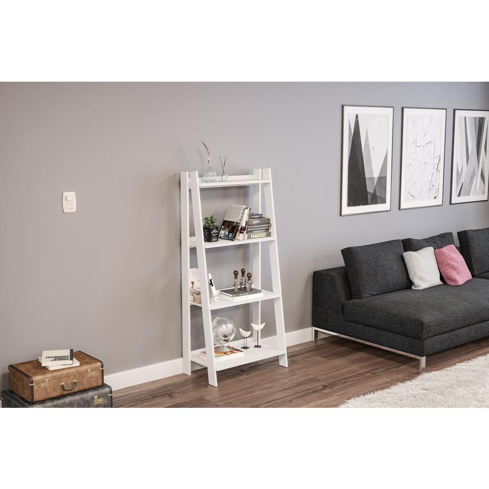 Lisbon White Ladder Bookshelf 1605300001 The Home Depot