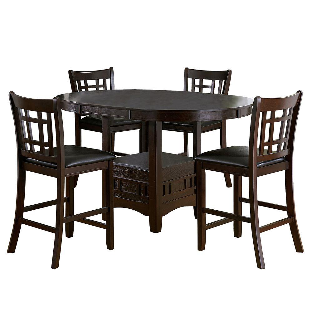 HomeSullivan Ryoko 5-Piece Dark Cherry Bar Table Set-402423-36[5PC ...