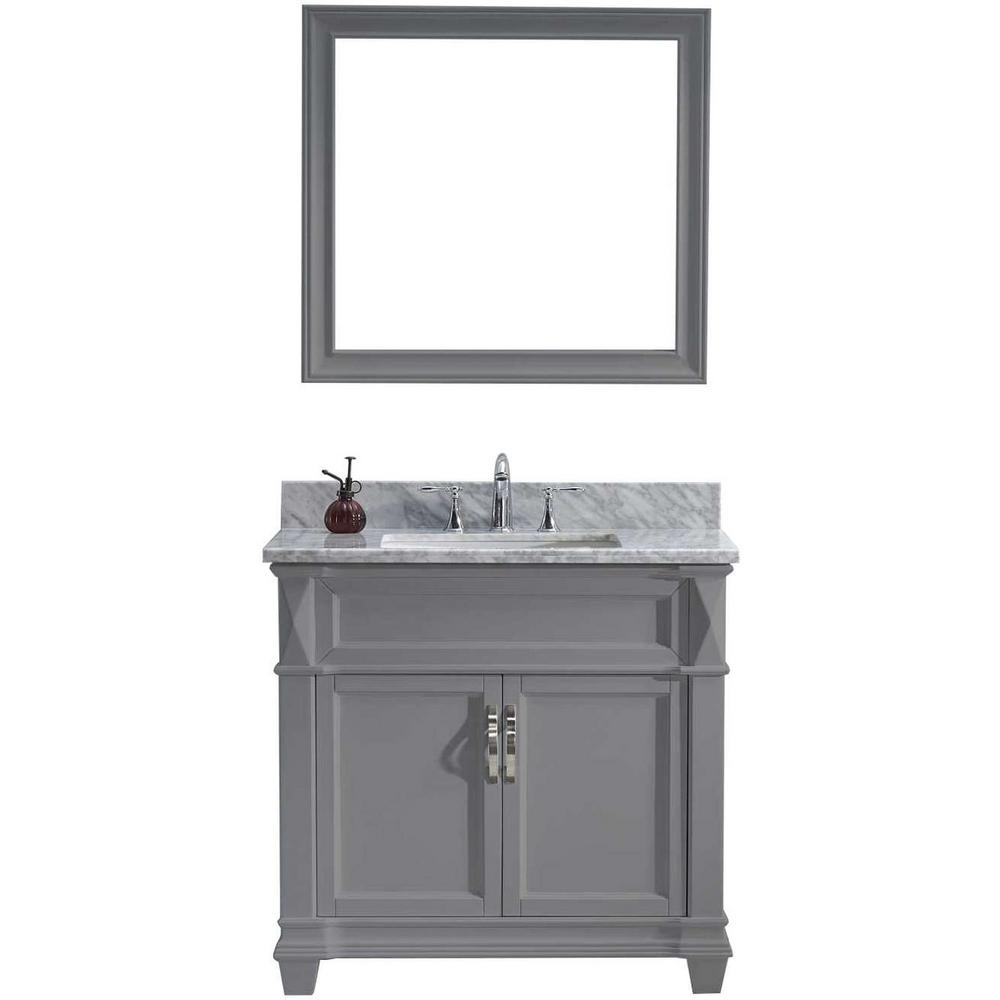 Vessel Bathroom Vanities Bath The Home Depot W Bath Vanity In Gray With Marble