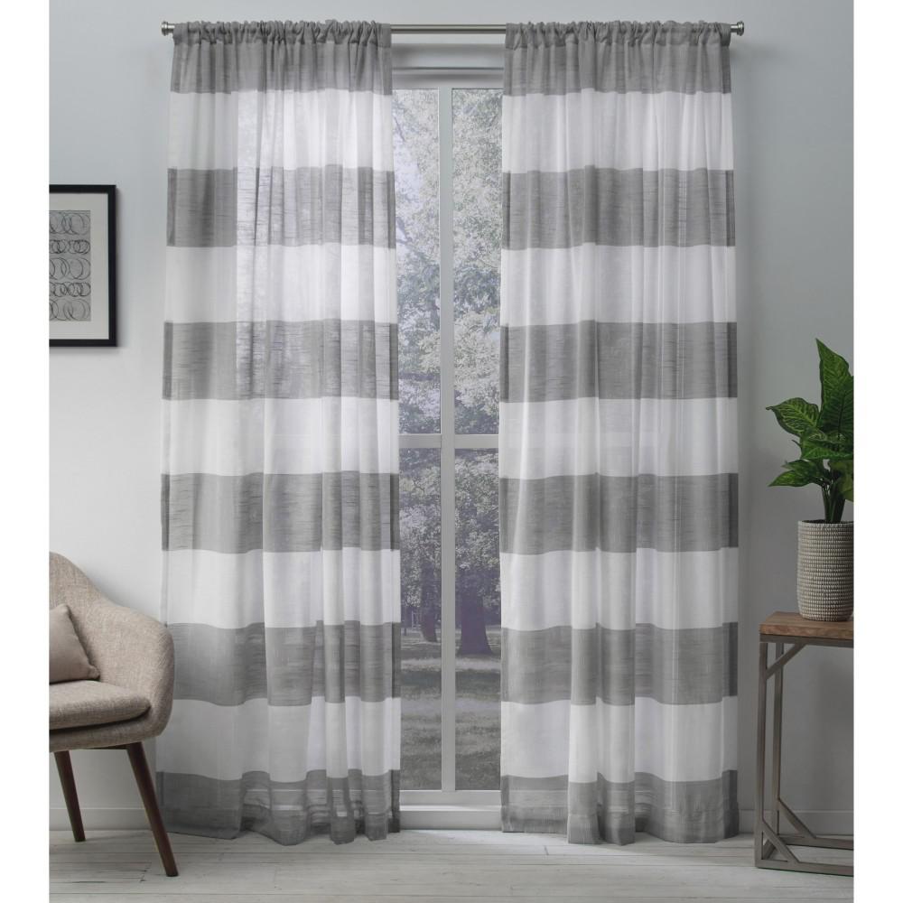Darma 50 In W X 108 In L Sheer Rod Pocket Top Curtain Panel In