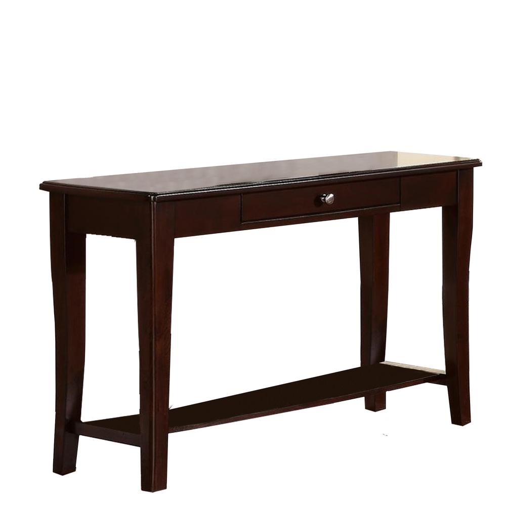 Benjara 33.75 in. H Angled Wooden Brown 1Piece Console Table with