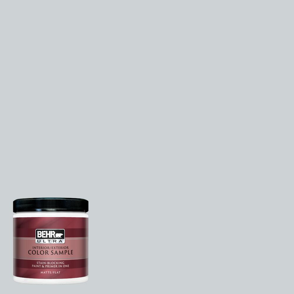 Behr Ultra 8 Oz N510 1 Silver Shadow Matte Interior Exterior Paint And Primer In One Sample
