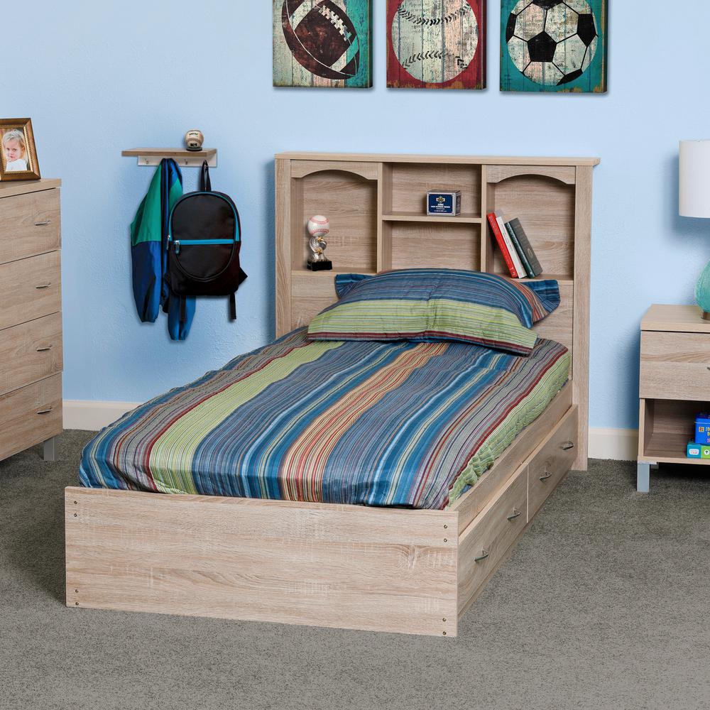 Mainstays Mates Storage Bed With, Mainstays Mates Storage Bed With Bookcase Headboard Twin Size
