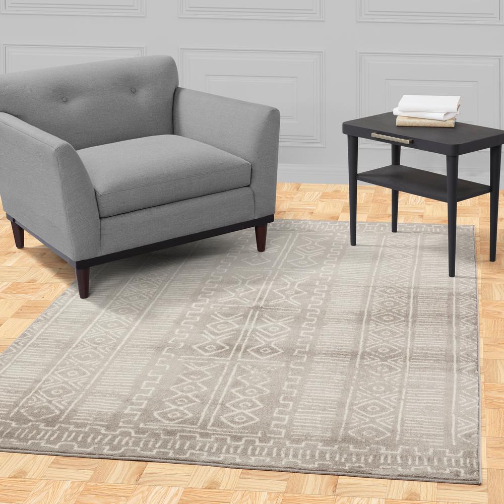 Ottomanson Contemporary Moroccan Trellis Gray 5 ft. x 7 ft. Area Rug