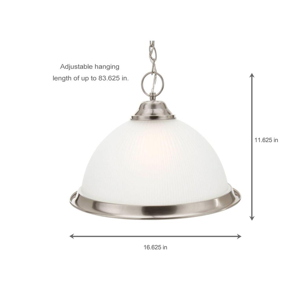 Commercial Electric Halophane 1 Light Brushed Nickel Pendant With Frosted Ribbed Glass Shade Dk1001 Bn The Home Depot - Ribbed Dome Mercury Glass Shade Pendant Light Commercial Electric Halophane 1 Light Brushed Nickel Pendant With Frosted Ribbed Glass Shade Dk1001 Bn The Home Depot - Ribbed Dome Mercury Glass Shade Pendant Light