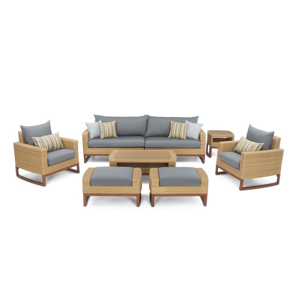 RST Brands Mili 8-Piece Wicker Patio Deep Seating ...