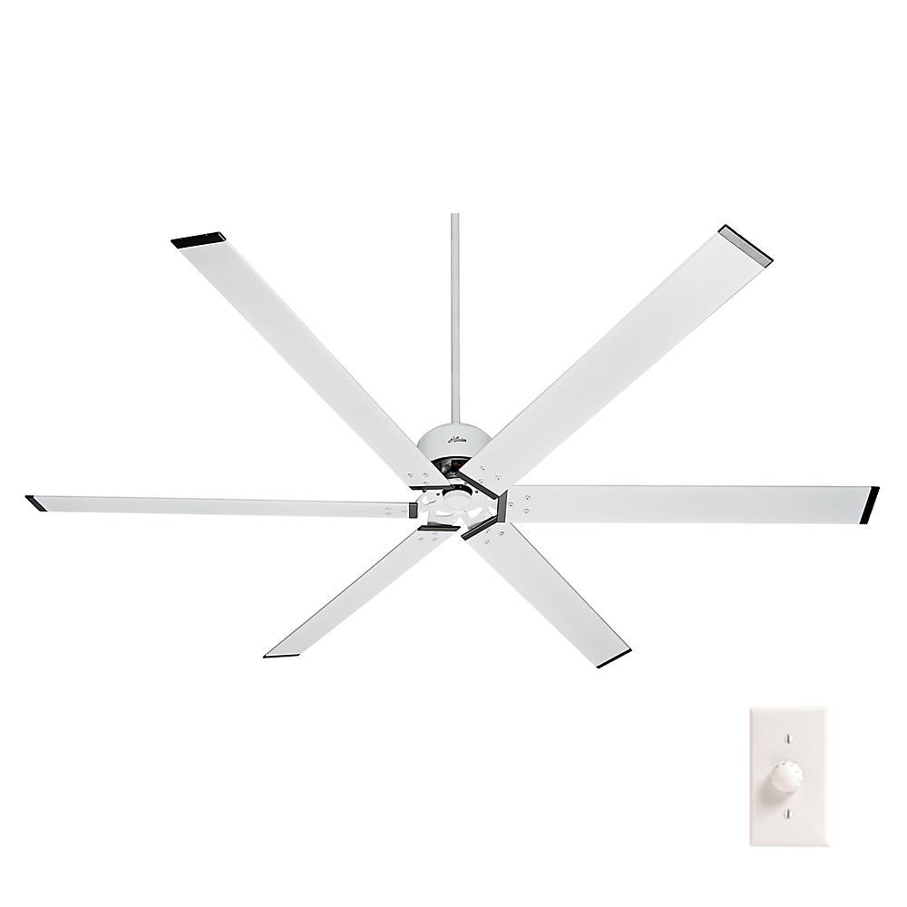 Hfc 96 96 In Indoor Outdoor Fresh White Ceiling Fan With Wall Control