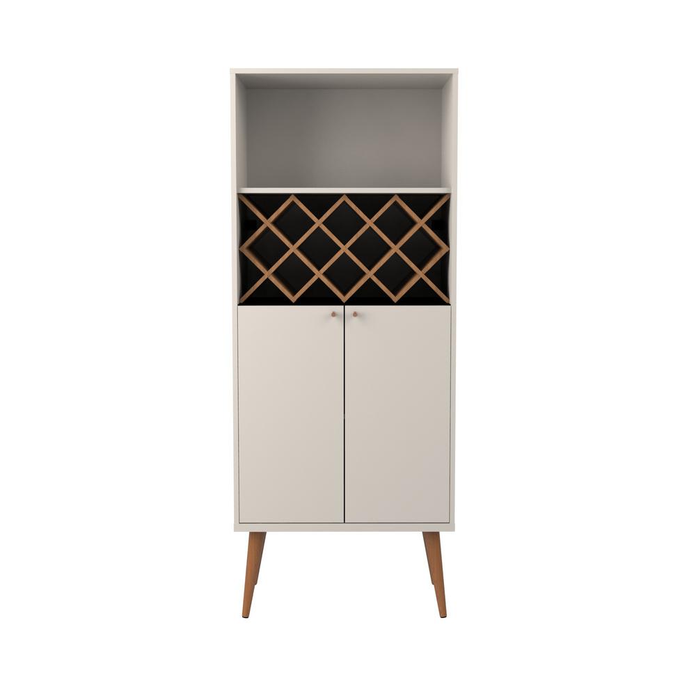 Manhattan Comfort Utopia 10-Bottle Off-White and Maple Cream Wine Rack China... by Manhattan Comfort