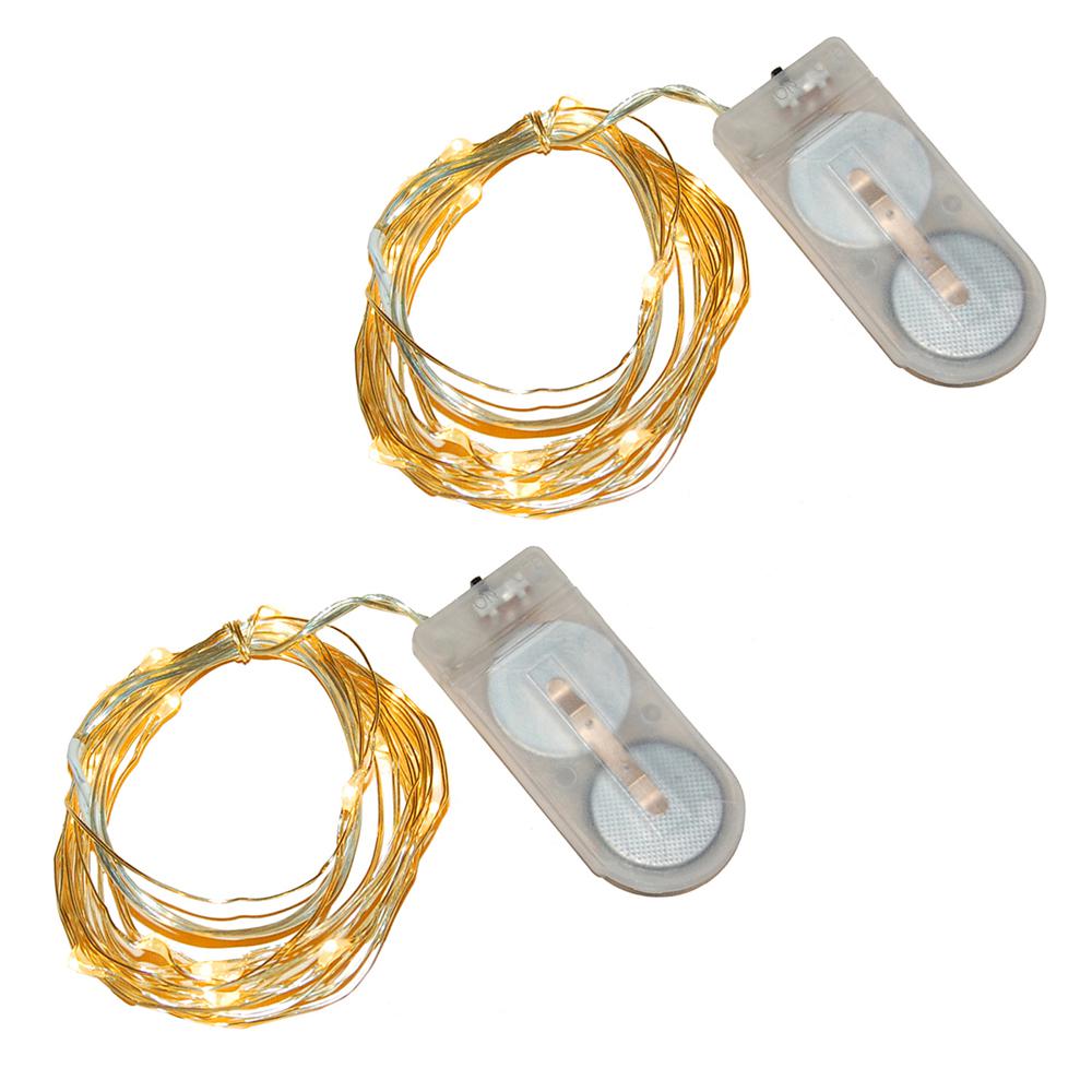 Lumabase 40 Light Mini Battery Operated Waterproof String Lights In Lumabase 40 Light Mini Battery Operated Waterproof String Lights In Amber 2 Count 64702 The Home Depot