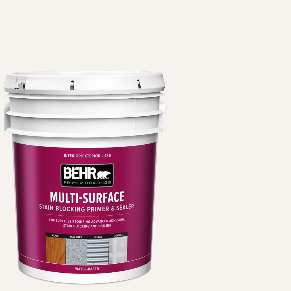 BEHR Premium Plus 5 gal. White Acrylic Interior/Exterior MultiSurface
